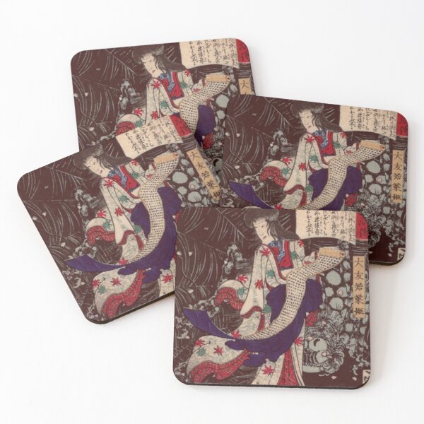 Item preview, Vintage Japanese Woodblock Print Otomo Wakana and the Spider Scroll designed and sold by TheWitchsWolf.