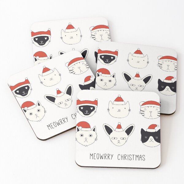 Item preview, Meowrry christmas, cats marry christmas, cat warmest wishes, cat season's greeting, Merry Christmas, cat doodles Xmas, holiday greet designed and sold by Pointit.