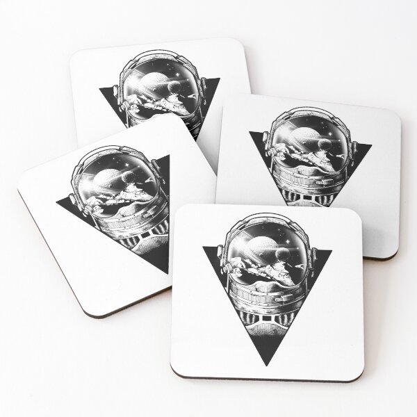 Item preview, Space helmet (monochromatic illustration on white) designed and sold by Anicatattoos.