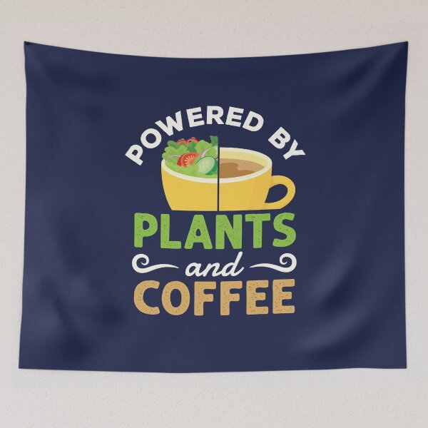Item preview, Powered by Plants and Coffee Vegan Vegetarian designed and sold by jaygo.