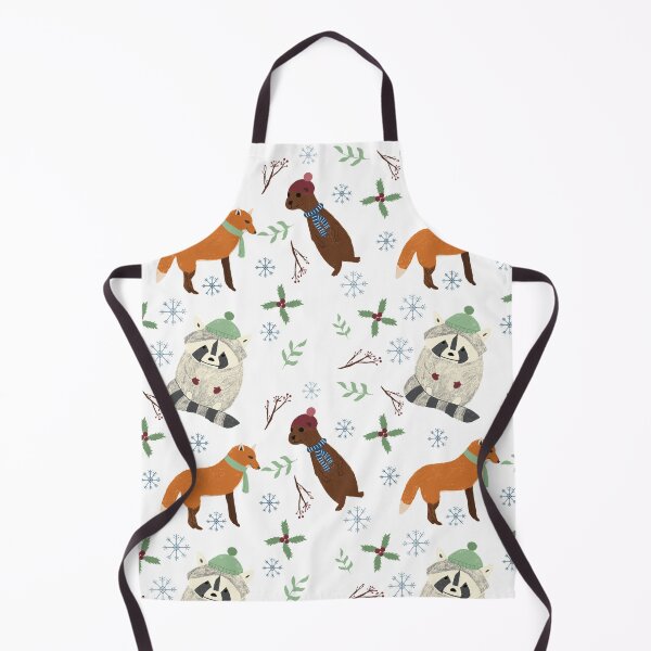Item preview, Winter woodland critters apron designed and sold by artbymjohnston.