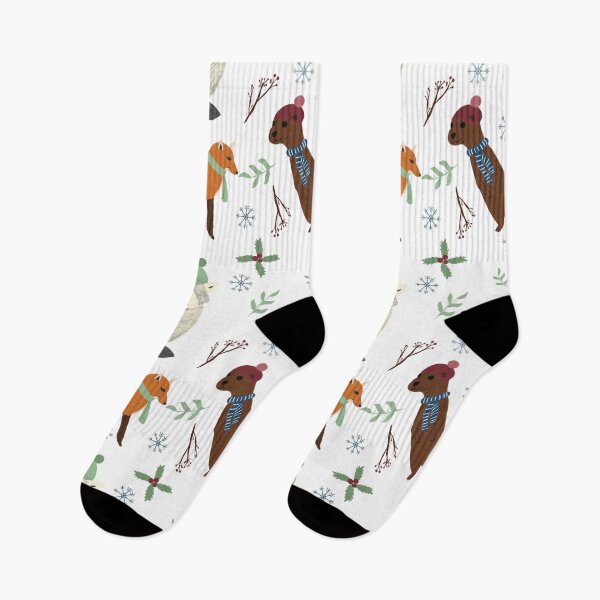 Item preview, Winter woodland critters socks designed and sold by artbymjohnston.
