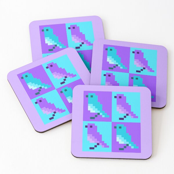 Item preview, Wee Light Purple and CyanPixel Birds designed and sold by rin3d .