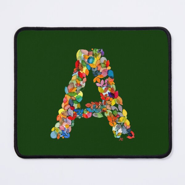 Item preview, Letter A in flower and leaf pattern, watercolor painting designed and sold by Cacatuart.