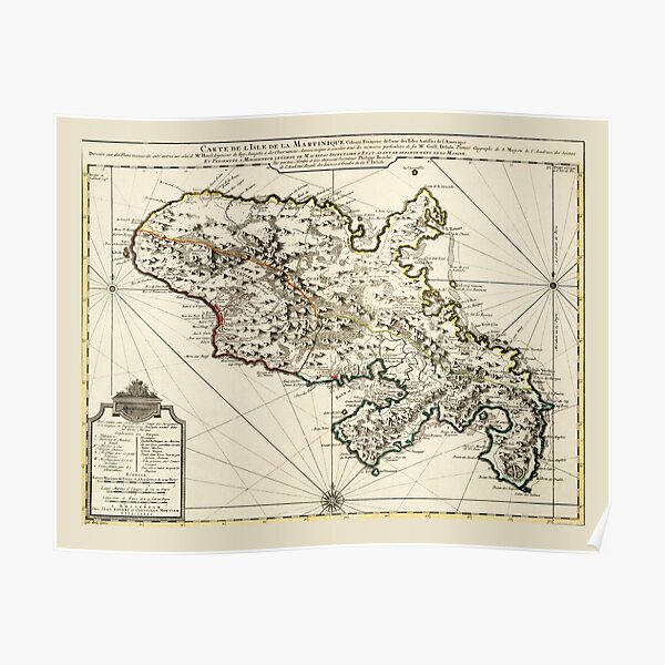 Carte de la Martinique 1730 Poster