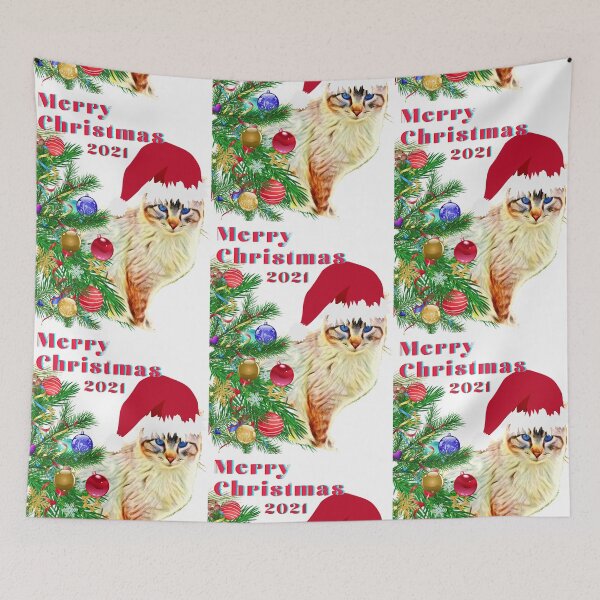 Item preview, Merry Christmas 2021 Cat with a hat Christmas gifts designed and sold by BeatyinChaos.