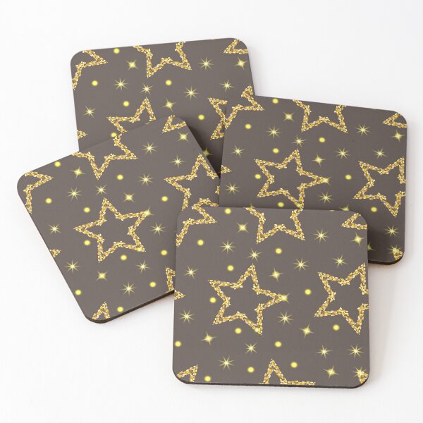 Item preview, Golden stars, brown background. designed and sold by Natalya Alexandrou.