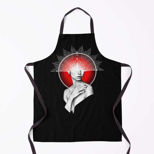 Item preview, Compass -a portrait (monochromatic illustration on black with red accent) designed and sold by Anicatattoos.