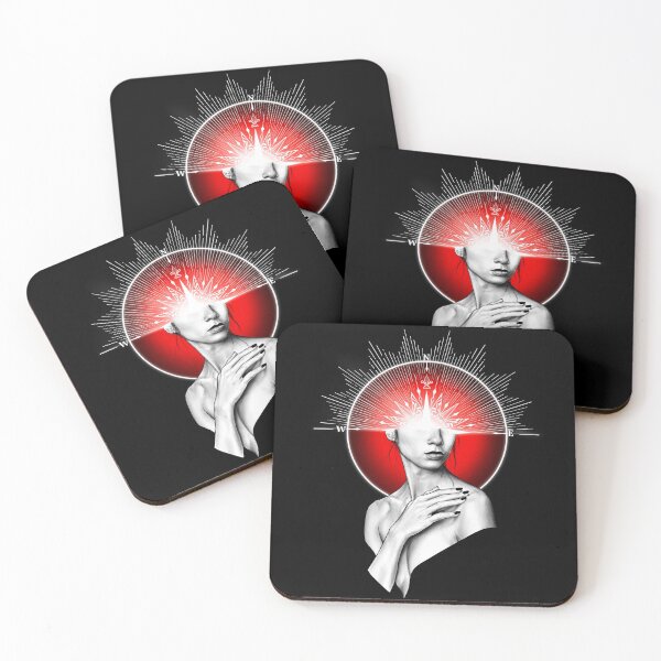 Item preview, Compass -a portrait (monochromatic illustration on black with red accent) designed and sold by Anicatattoos.