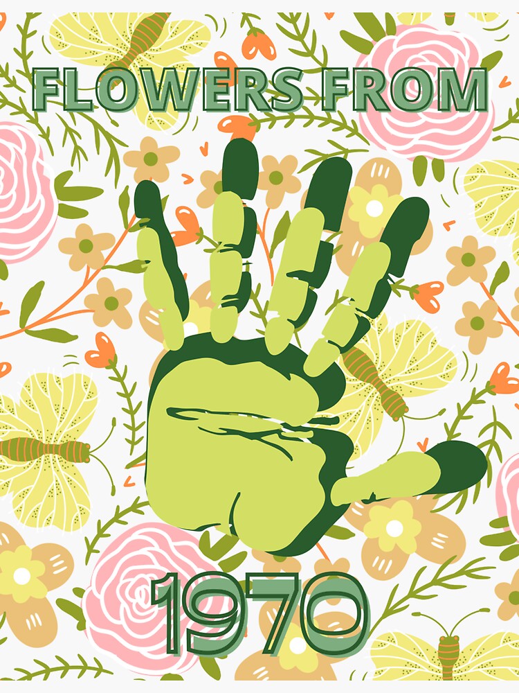 "Flowers From 1970" Sticker by FutureKolor Redbubble