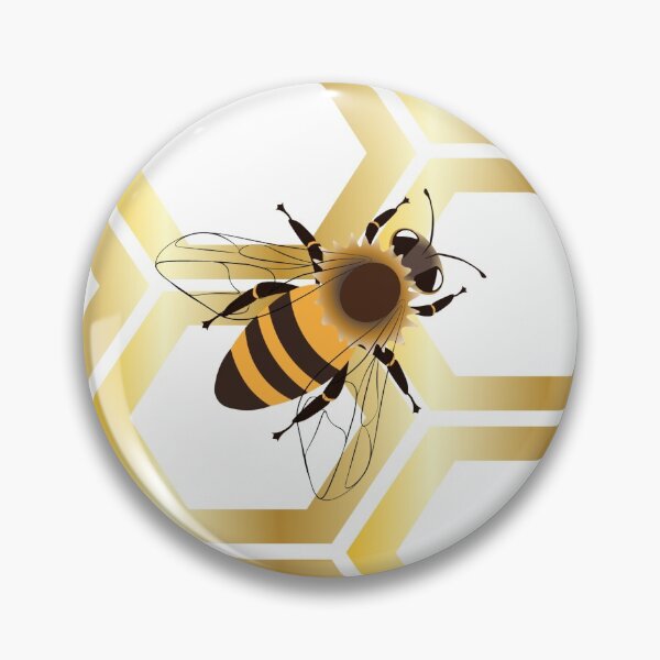 Item preview, Golden honeycomb with honeybees on a white background. designed and sold by Natalya Alexandrou.