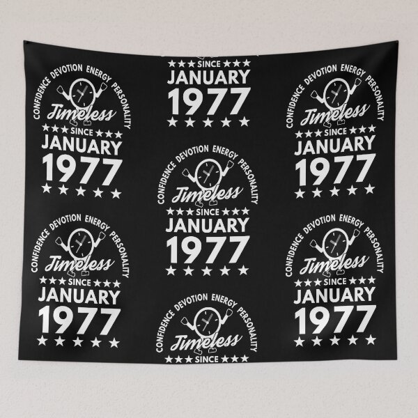 Item preview, January Birthday Timeless Person - 1977 - White Text designed and sold by MoonsmileProd.