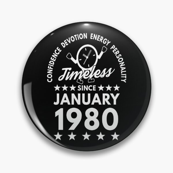 Item preview, January Birthday Timeless Person - 1980 - White Text designed and sold by MoonsmileProd.