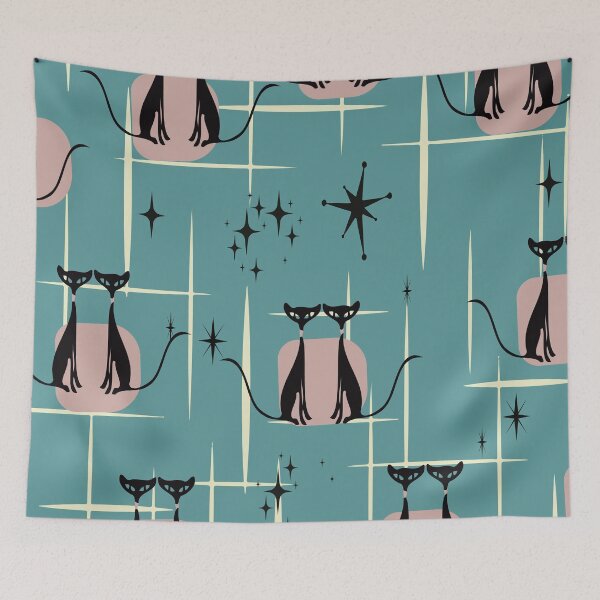 Item preview, Mid Century Cat on  Starburst Pattern designed and sold by LisWilliams.