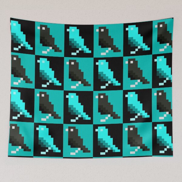 Item preview, Wee Black and Cyan Pixel Birds designed and sold by rin3d .