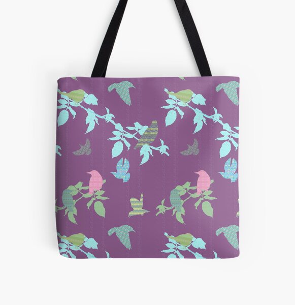 Shetland Starling - purple background All Over Print Tote Bag
