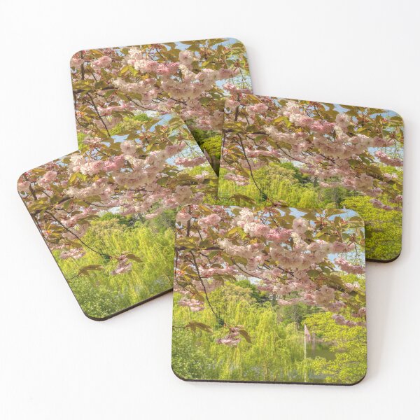 Item preview, Pink Kanzan Cherry Blossoms and Weeping Willow Tree designed and sold by wildvalecreate.