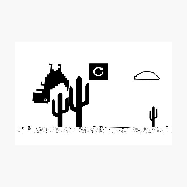 Google Offline Dinosaur Game Photographic Print for Sale by