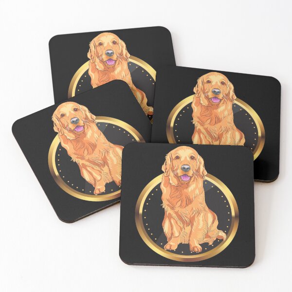 Item preview, Adorable Golden Retriever on a Black Gold Medal Plate designed and sold by Keffy.