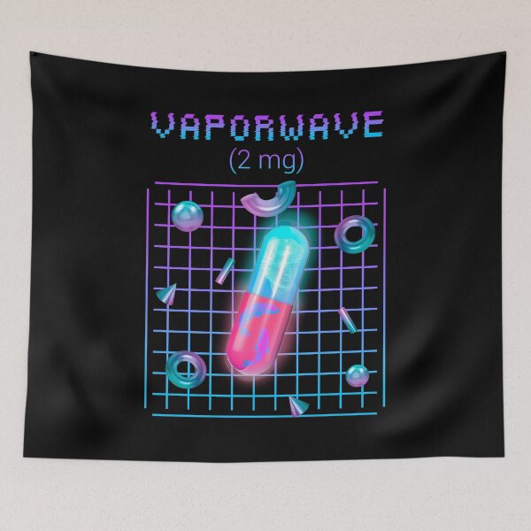 Item preview, Aesthetic Vaporwave Pill Pink and Blue with Glitch Effect design designed and sold by D-C-Designs.