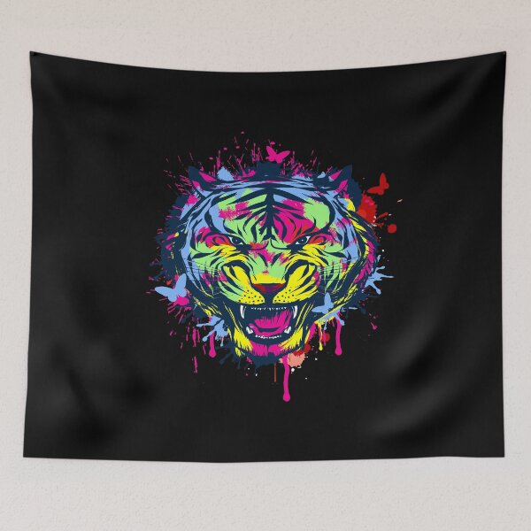 Item preview, Artistic Tiger face in Art Splash Style. Feline Graffiti product designed and sold by D-C-Designs.