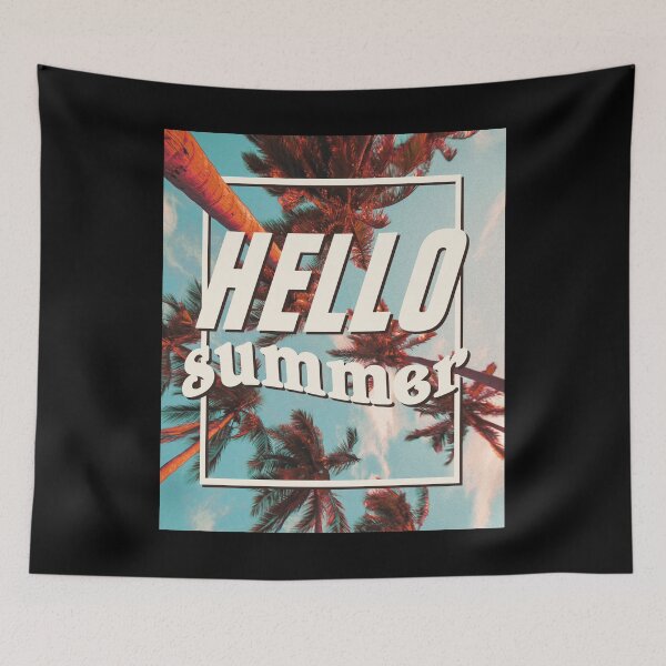 Item preview, Hello Summer. 90s Aesthetic Vaporwave Beach with Palm Trees product designed and sold by D-C-Designs.