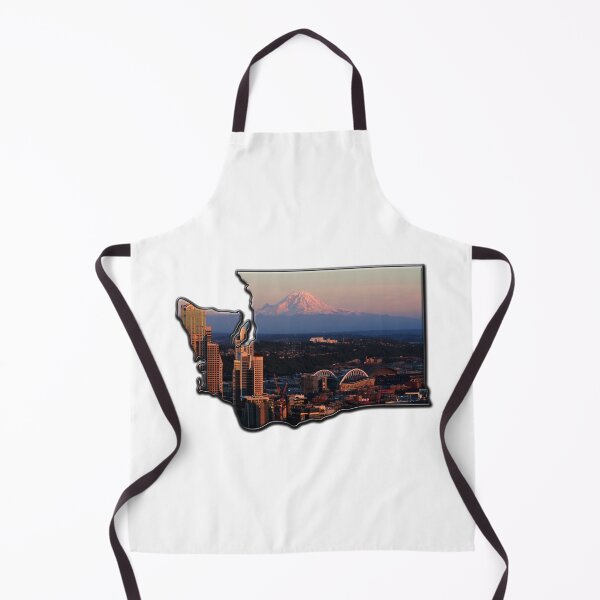 Item preview, Shape of Washington State filled with color photograph of The City of Seattle designed and sold by SouthShorePics.