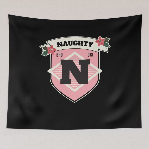 Item preview, On The Naughty List Sporty Varsity Style Pink Crest designed and sold by nanogarbanzo.