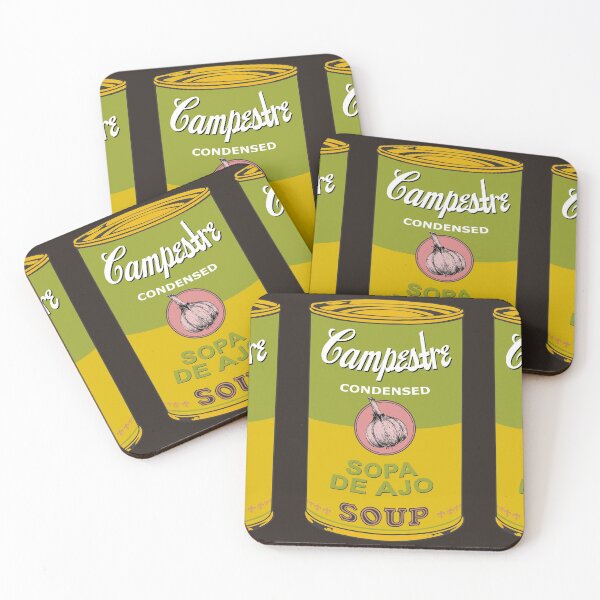 Item preview, Spanish Andy Warhol soups - Sopas Campestre - Sopa de Ajo (dark background) designed and sold by Groenendijk.
