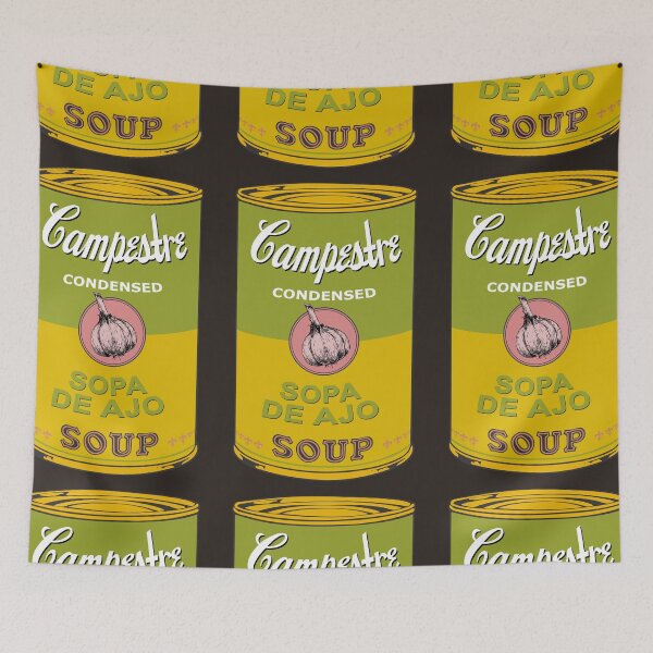 Item preview, Spanish Andy Warhol soups - Sopas Campestre - Sopa de Ajo (dark background) designed and sold by Groenendijk.