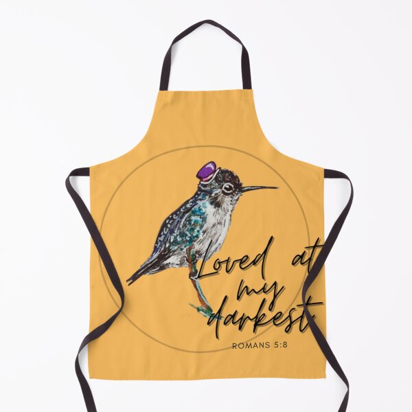 Item preview, Loved at my darkest in orange background with watercolor hummingbird designed and sold by creatures-nhats.