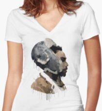 Gambino Droplet No Background Women's Fitted V-Neck T-Shirt