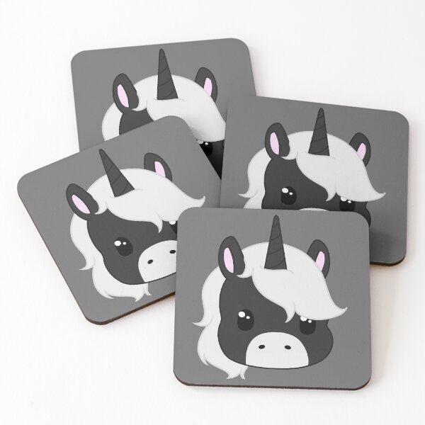 Item preview, kawaii black and white unicorn designed and sold by EveryCuteThings.