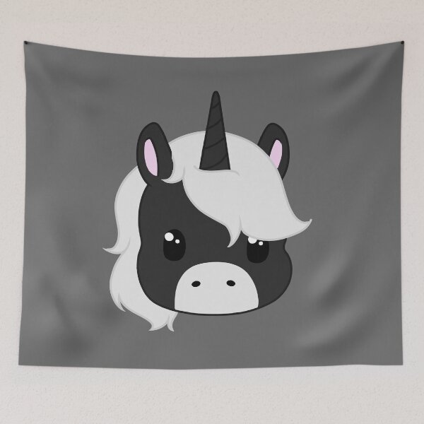 Item preview, kawaii black and white unicorn designed and sold by EveryCuteThings.