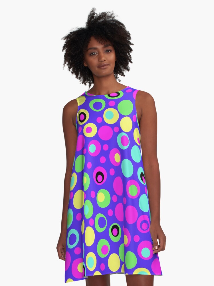 Colourful polka dot dress best sale