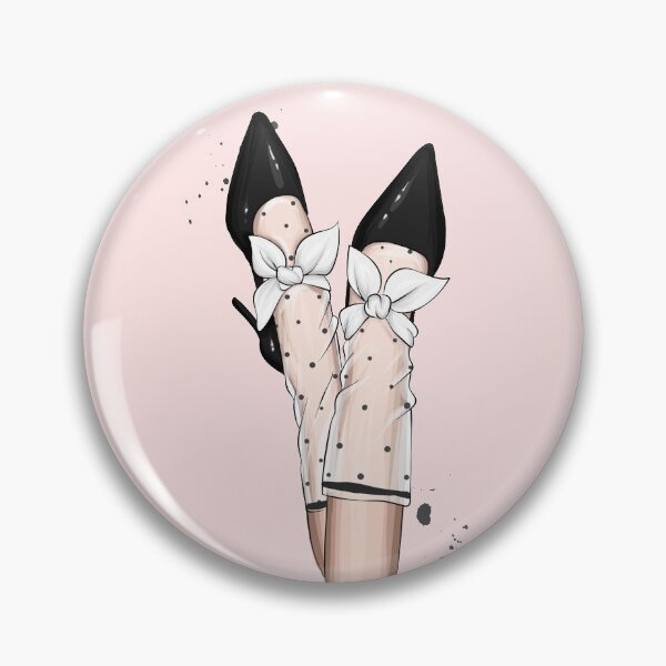 Item preview, Polkadot Stocking and High Heels Fashion Drawing  designed and sold by Dollfacedesign.