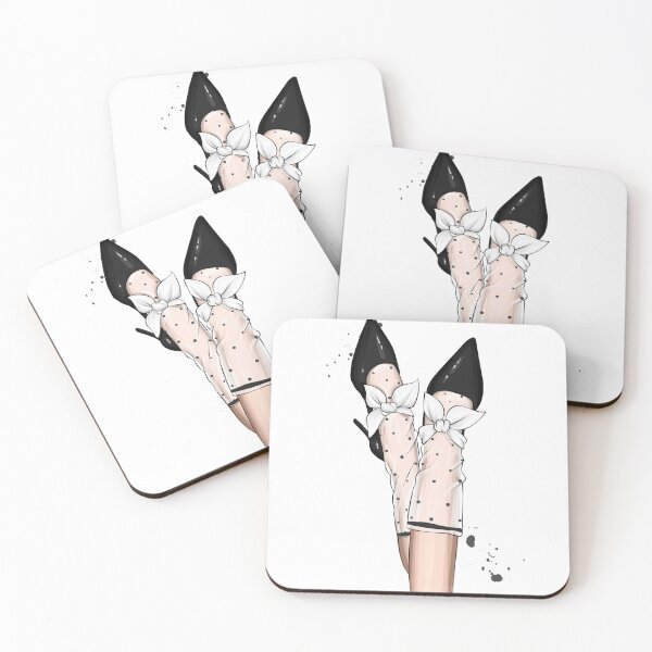 Item preview, Polkadot Stocking and High Heels Fashion Drawing  designed and sold by Dollfacedesign.