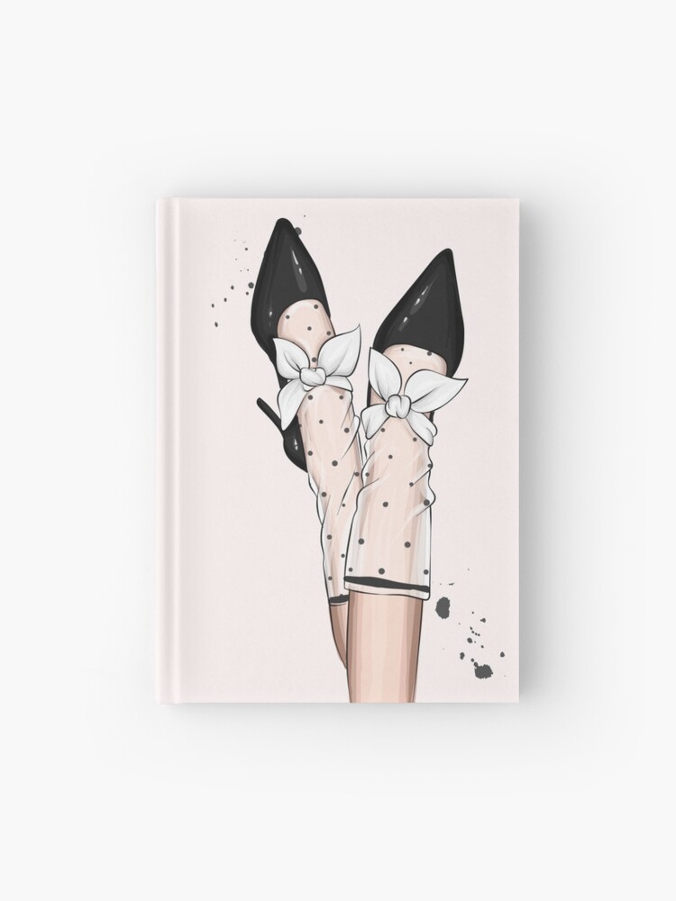 Thumbnail 1 of 3, Journal, Polkadot Stocking and High Heels Fashion Drawing designed and sold by Dollfacedesign.