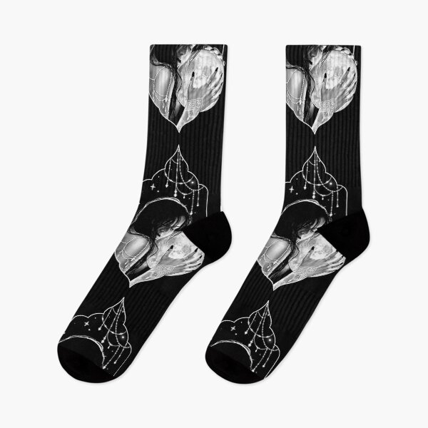 Item preview, Luna- a portrait (monochromatic illustration on black) designed and sold by Anicatattoos.