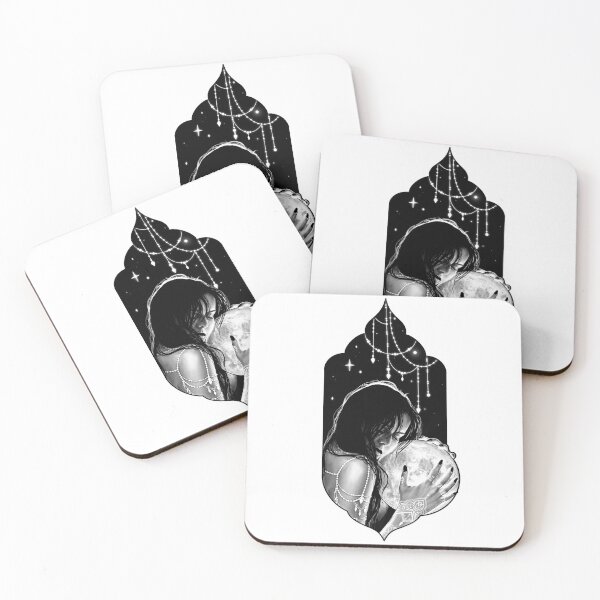 Item preview, Luna- a portrait (monochromatic illustration on white) designed and sold by Anicatattoos.