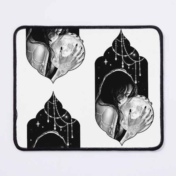 Item preview, Luna- a portrait (monochromatic illustration on white) designed and sold by Anicatattoos.