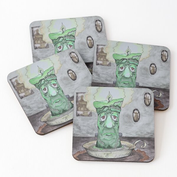 Item preview, Frankenstein Halloween Candle designed and sold by MadJackArt.