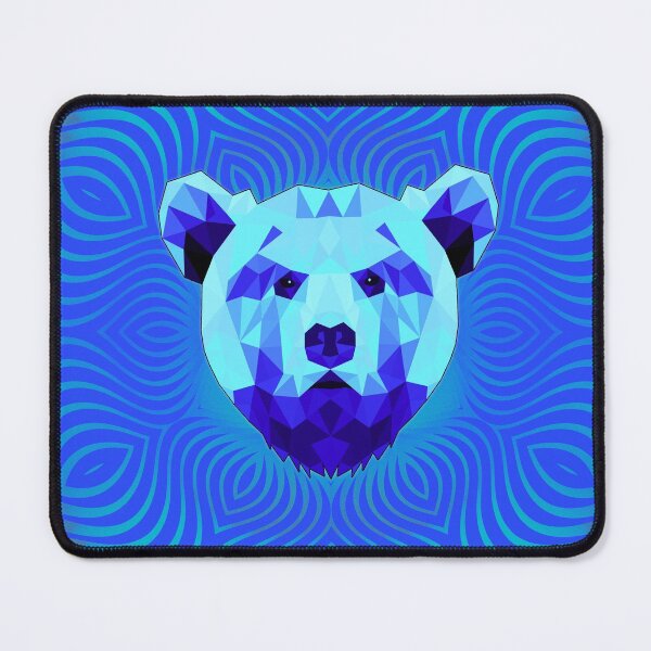 Item preview, Geometric Boisterous Bear - Ice Cold Wavy Blue designed and sold by NoMatterLab.