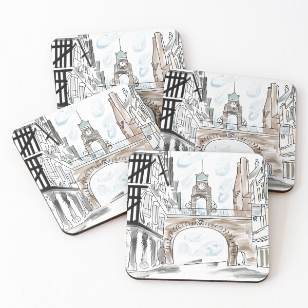Item preview, Eastgate Clock Street Scene, Chester designed and sold by evelynwinters.