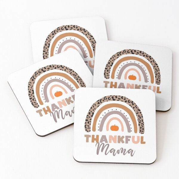 Item preview, Thankful MAMA Thanksgiving Pumpkin with cute leopard print rainbow designed and sold by Rabbitti.