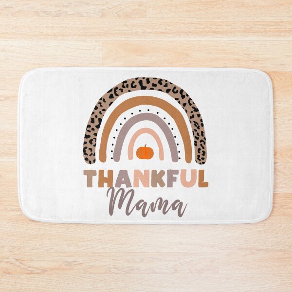 Item preview, Thankful MAMA Thanksgiving Pumpkin with cute leopard print rainbow designed and sold by Rabbitti.