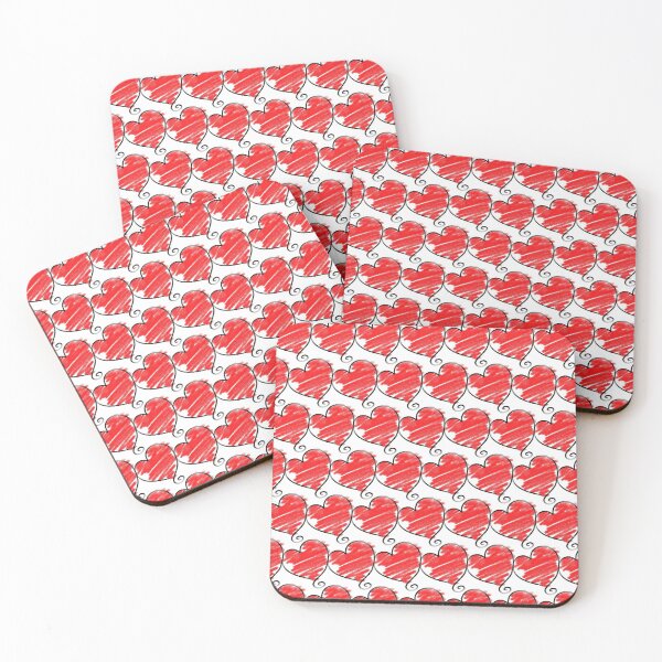 Item preview, Hand-Drawn Hearts Pattern designed and sold by RafaelLima7.