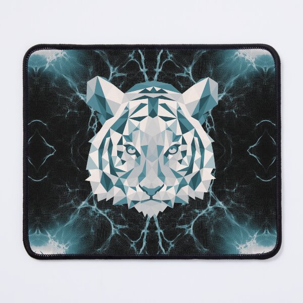 Aperçu de l'œuvre Géométrique Frozen Ice Tiger Nouvel An chinois - Bleu créée et vendue par NoMatterLab.