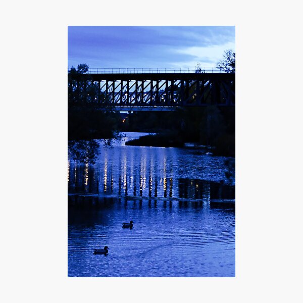 Item preview, The iron bridges of Zamora in the blue hour. designed and sold by Jonatan Pablos.