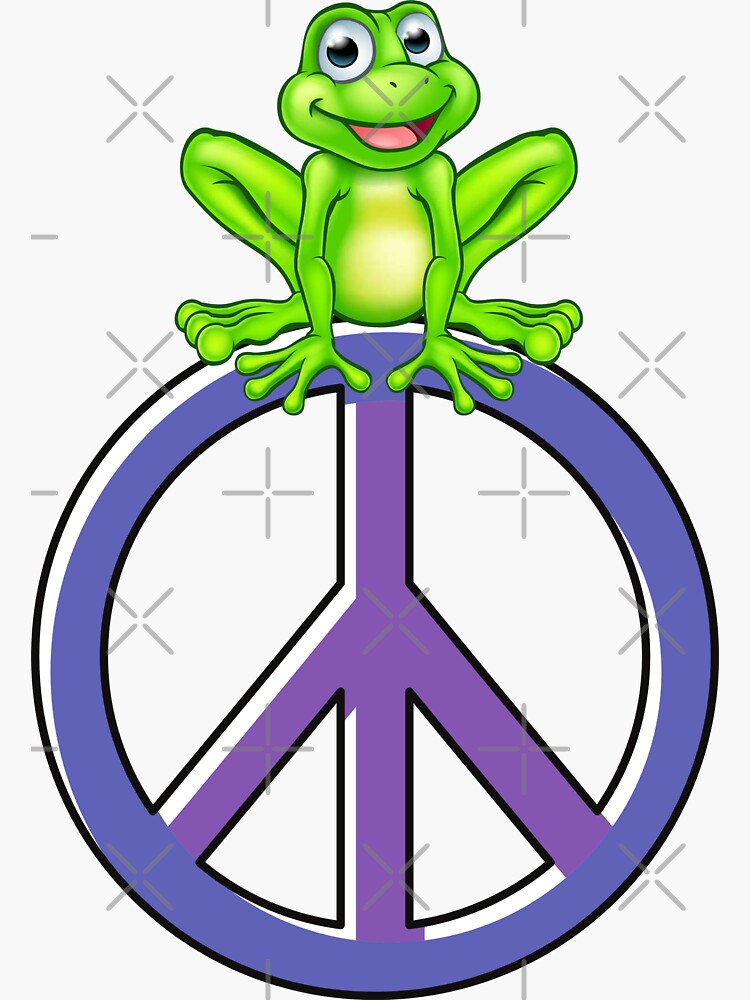 "Peace Frog" Sticker for Sale by RoseCityMerch Redbubble